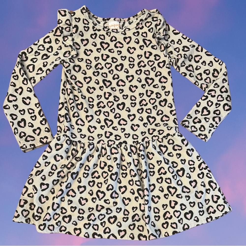 NWOT Girls Jumping Animal Print Super Soft Long Sleeve Dress Size 8